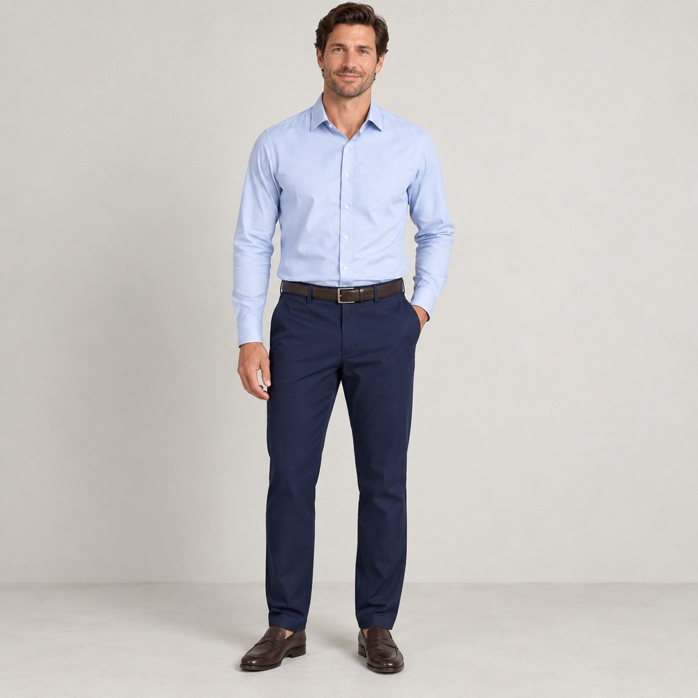 Bugatchi Stretch Knit Dress Pants Mens 38 Navy Slim Leg Business Casual
